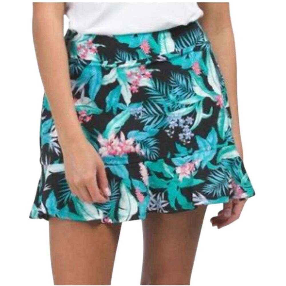 Tommy Bahama Golf Women’s Sz L Tropical Floral Skort Flounce Hem